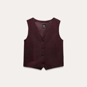NWT Zara Burgundy Vest